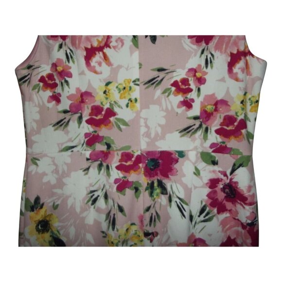 Apt 9 Dress Womens Size 18 Pink Floral Sleeveless Sheath midi below knee Spring - Picture 12 of 16